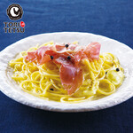 Carbonara with Prosciutto and fresh pepper