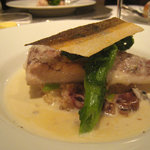 ロドラント ミノルナキジン - 魚料理：ほうぼうと蜆出汁のお米のミトネ