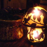 茶亭 羽當 - 2013年3月　テーブルの上のライト