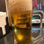 餃子の屋台 - 晩酌セットの生ビール