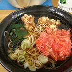 ふじ - 天ぷらそば小（唐揚げと紅生姜）