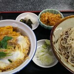 Asahiya - カツ丼セット(小鉢そば 温・冷) 950円