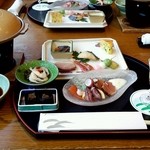 宇奈月国際ホテル - 梅酒・白海老甘酢漬け・前菜・アワビ陶板焼き