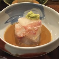 徳うち山 - 鯛の刺身  最後に鯛茶漬け