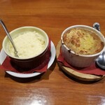 洋食のみかさ - オニオングラタンスープ。