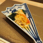 割烹さいお - 扇形の器に盛られた…