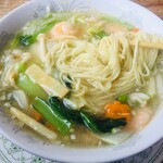 中国料理 なすの華 - 海老スープそば（塩味）の麺