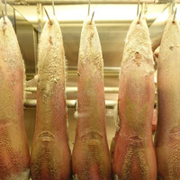 肉寿司 肉和食 KINTAN コレド室町 - 店内で吊るされている牛タン