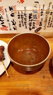 Kanda Motsuyaki Nonki - もつ煮こみ：180円　あっ！写真撮る前に完汁しちゃった。。