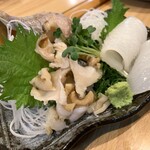 味処 やまきよ - 活つぶ造り 1,500yen＆ヤリイカ造り 850yen