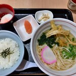 能古うどん - 明太卵かけご飯セット　825円