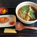 前田屋仙台福室店 - 海老天そば＆いなり１個（20.4）