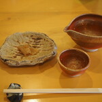 Matsuzushi - ヒイカ沖漬け ＆ 冷酒（春鹿 超辛口）