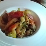 オステリア アルカ - 豚レバーと野菜のガーリック風味