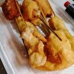 Kushikatsu Dengana - 海鮮串5本、肉5本