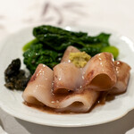 うを徳 - 2020.4 宮城菜の花、室津鳥貝の肝（酒煮）、青森ヤリイカ