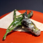 プレゼンテ スギ - 2020.4 山菜フリット（ニワトコの新芽とタラの芽）