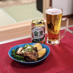 オー プティ ブション - 家呑みリヨン、Openです♡お気に入りの、金麦と金麦皿と金麦グラス♪