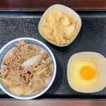 Yoshinoya - 牛丼（並） ¥352 ＋ ねぎだく ¥102 ＋ 玉子 ¥65