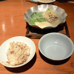 肉料理かなえ - 土鍋の牛ご飯とテールスープ