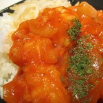 Edoya - ［テイクアウト］期間限定 うどん屋のエビチリ丼　アップ　　#コロナウイルスに負けない宣言 #越前テイクアウト