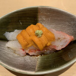 鮨 由う - 北海道産牡丹海老とバフンウニ