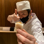 鮨 由う - スナイパー井上この日は唐墨餅で