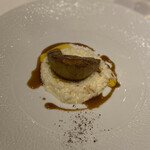 ルメルシマン オカモト - フォワグラのポワレ　リゾットと甘口シェリー酒のソース