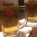 Genki Shichirin Yakiniku Gyuushige - 生ビールで乾杯の巻。