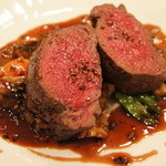 OGINO organic Restaurant - 【2011/7】北海道　新冠町産　夏鹿のソテー　黒胡椒ソース（3200円）♥（たぶん）