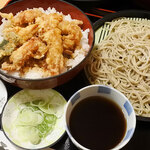 そば処 千金 - とり天丼セット1000円税込