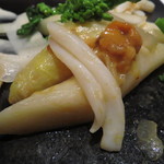 フロリレージュ - 仏産ホワイトアスパラガスの塩釜焼き　ウニ、イカ、菜の花と共に封じ込めて5