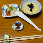 日の出 - 雑炊、時雨煮、香の物