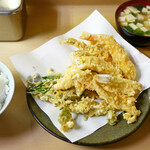 いもや - 天ぷら定食 + 穴子 ¥750 + ¥250