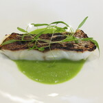 御影 ジュエンヌ - 明石鯛の炭火焼き・春キャベツのソース