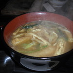 伽哩麺工房 麺の香 - きざみカレーうどん。カレースープを吸ったうすあげがうまい。