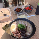 old school 中華そば Miya De La Soul - 青空豚骨ラーメン+キクラゲ増し+チャーシュー増し