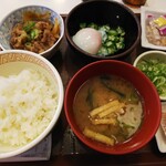 すき家 - まぜのっけご飯朝食＋納豆