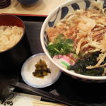 うどん ゆきの - かき揚げうどん定食（かやくご飯付き）