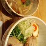 ふまつ - 特えび塩つけ麺(土呂、麺ずふまつ)塩のつけ麺は初～海老が香る上品なスープで、麺に負けるかと思ったけど旨