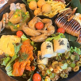 お家で居酒屋 人気のオードブル3850円 魚串と手羽先の大衆居酒屋 和傘 ワガサ 野々市 ｊｒ 居酒屋 食べログ