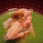 本濱 - 毛蟹のしんじょ  アスパラのすり流し2