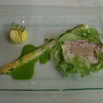 ル ポアン ドゥ ヴュ - ラプロ―のテリーヌと黄色人参とオリーブ油のソルベ