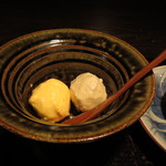 本濱 - アイスクリーム2種  新ごぼうとイチジク&ラム酒