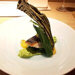 RISTORANTE IL NODO - 温前菜１・鰆　小松菜　不知火（2020.3）