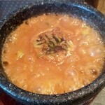 島田製麺食堂 - グツグツ煮えたぎったつけ汁は、インスタ映えしますよ！！