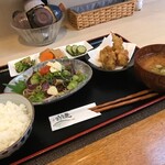 酒さんぽ道 ちろり庵 - かつおのたたきとあおさのとり天セット