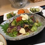 酒さんぽ道 ちろり庵 - かつおのたたきととり天セット