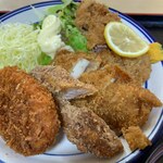 たか幸食堂 - ミックスフライ定食　740円