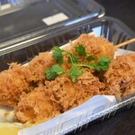 とん唐てん - うずら串フライ(二本)300円